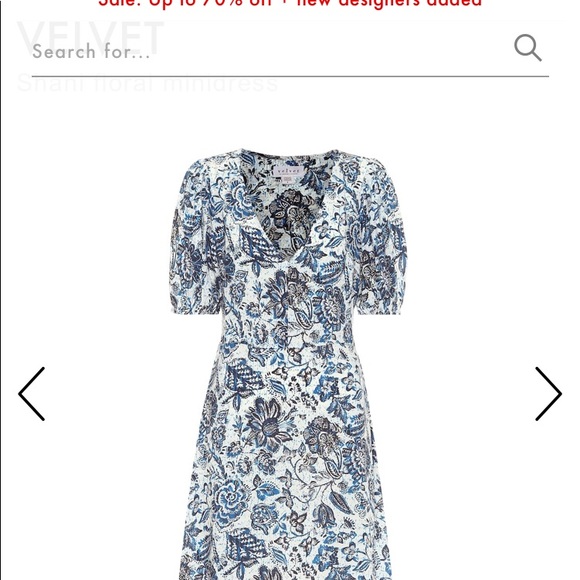 Velvet by graham Spence SHANII silk floral mini dress Batik blue print NWOT XS - Picture 16 of 16